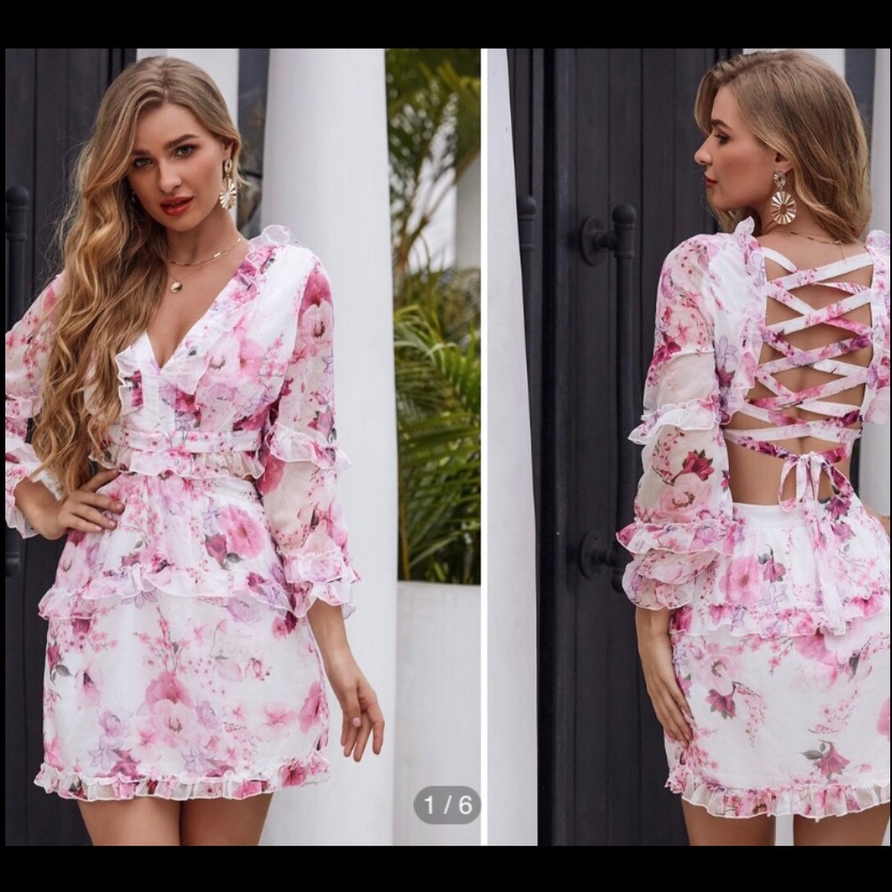 Floral long sleeve dress